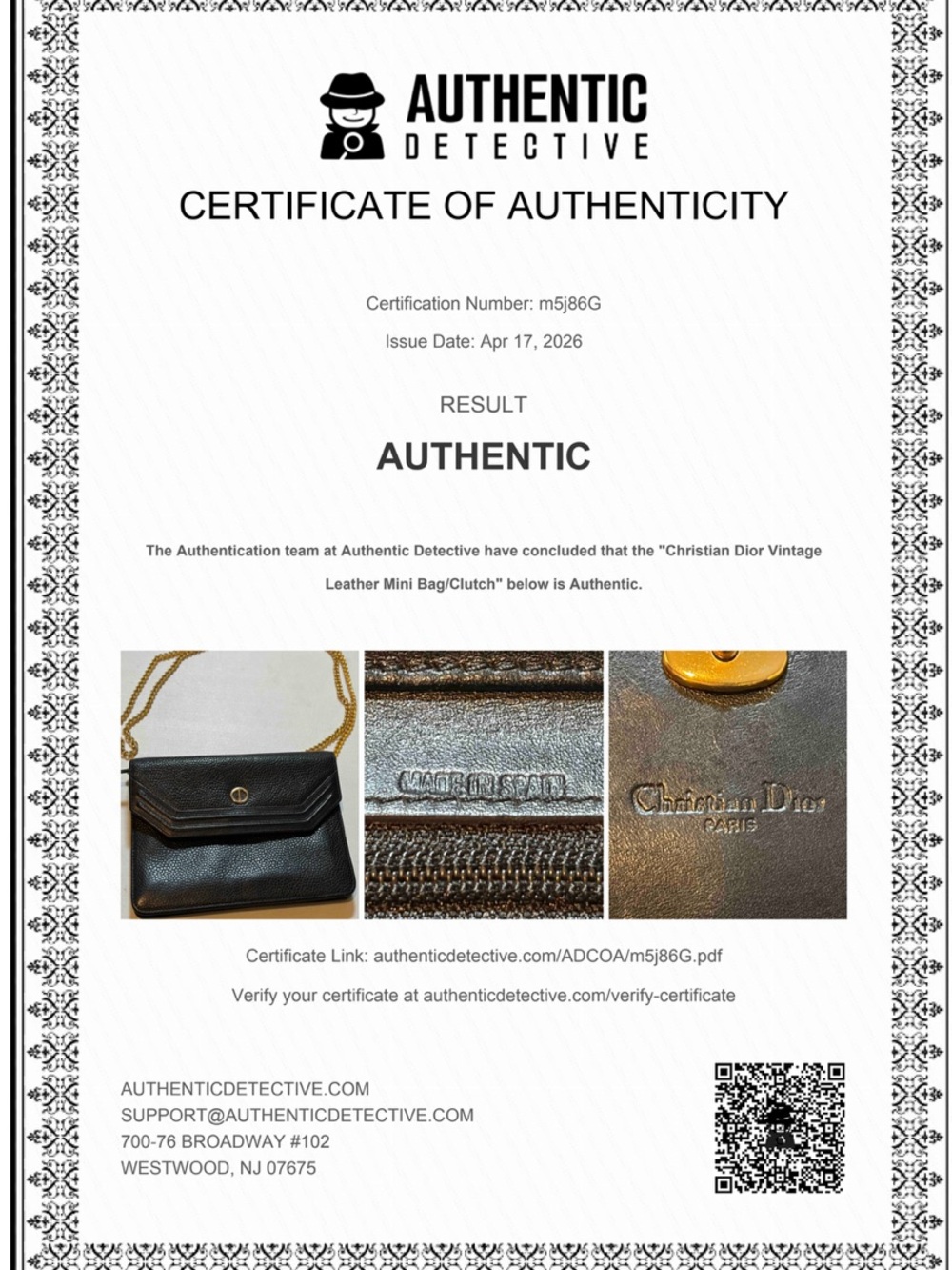 Authentic Vintage Christian Dior Black Leather Chain Clutch Envelope Mini Bag - Picture 2 of 12